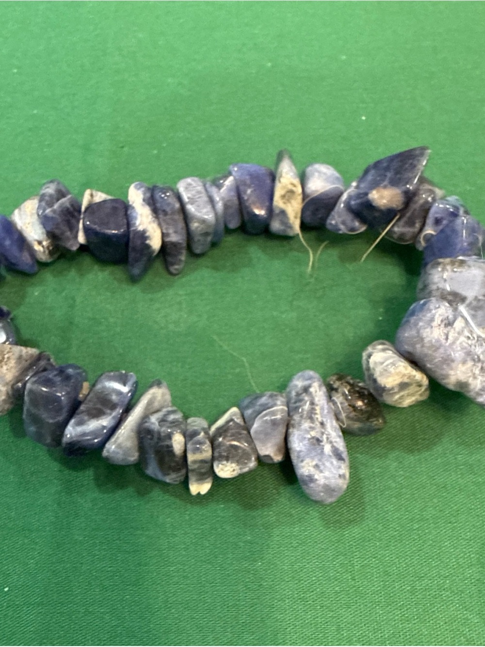 Blue Sodalite Chip Bead Stretch Bracelet 15C